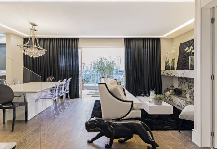 Projeto por Junior Pacheco, este apartamento duplex ganhou ambientes de convívio contemporâneo com ares luxuosos - Revista InterArq | Arquitetura, Decoração, Design, Paisagismo e Lifestyle