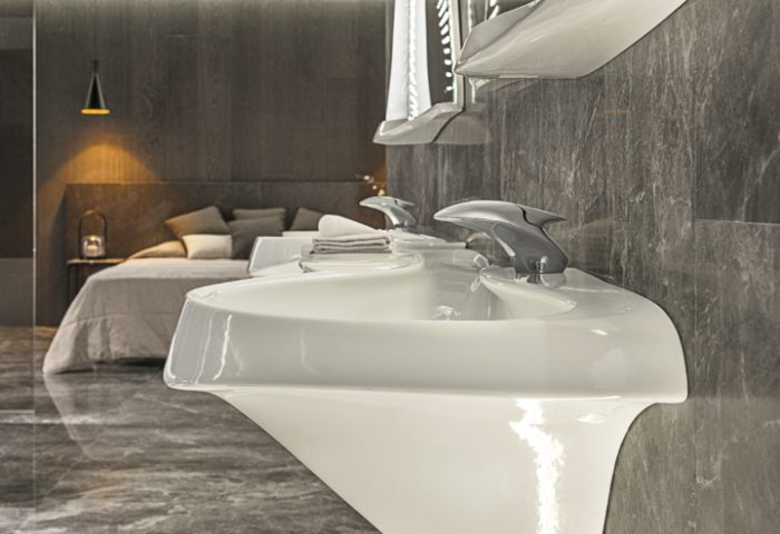 A Porcebras, da Porcelanosa, trouxe a Linha Vitae, desenvolvida por Zaha Hadid