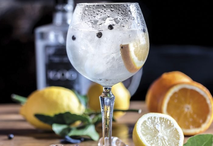 Um ícone da coquetelaria moderna o long drink Gin tônica, que na sua composição original vai água tonica, gin e gelo. Mas você pode ser criativo e adicionar rodelas de frutas e chás.